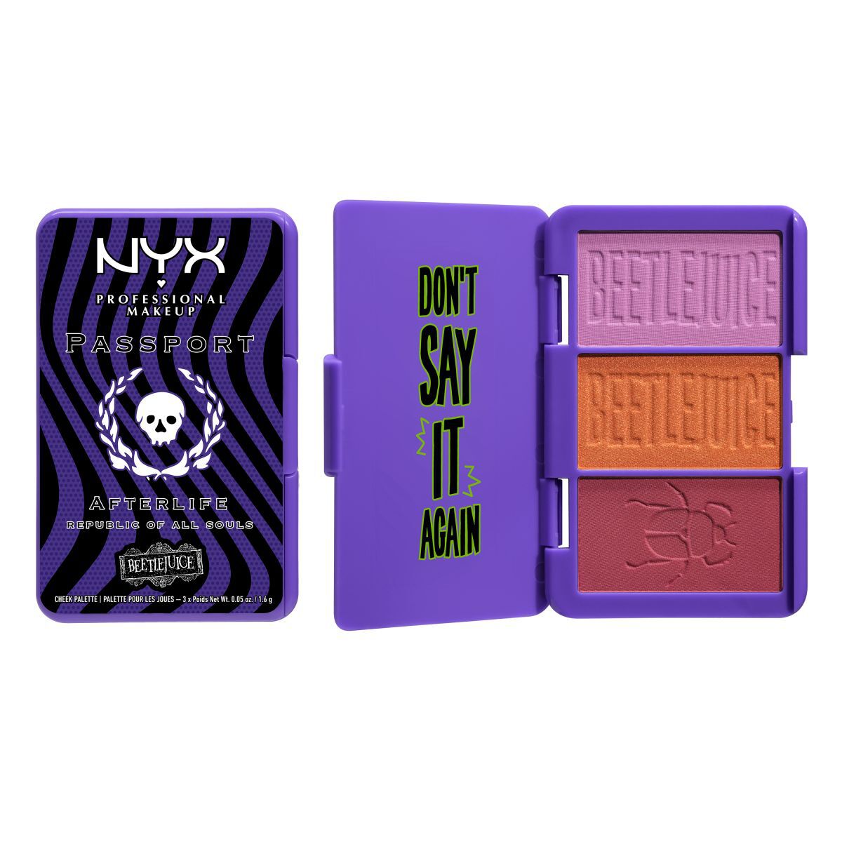 Paleta de coloretes Beetlejuice Afterlife de NYX Professional Makeup