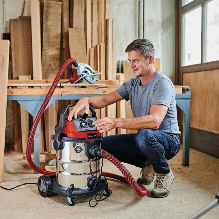 Aspiradora de construcción Einhell TE-VC 2025 SACL (1200 W, depósito de 25 L, clase de polvo L) Se suministra con accesorios.