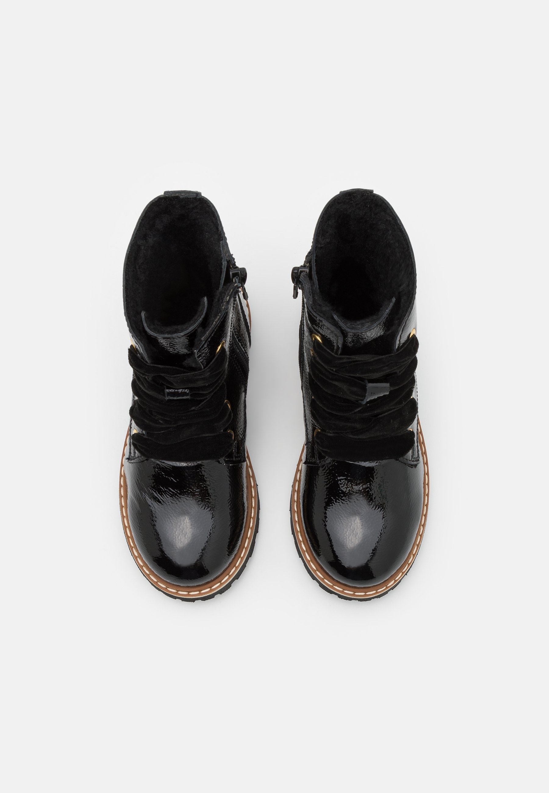 Friboo LEATHER - Enkellaarsjes met vetersluiting - zwart