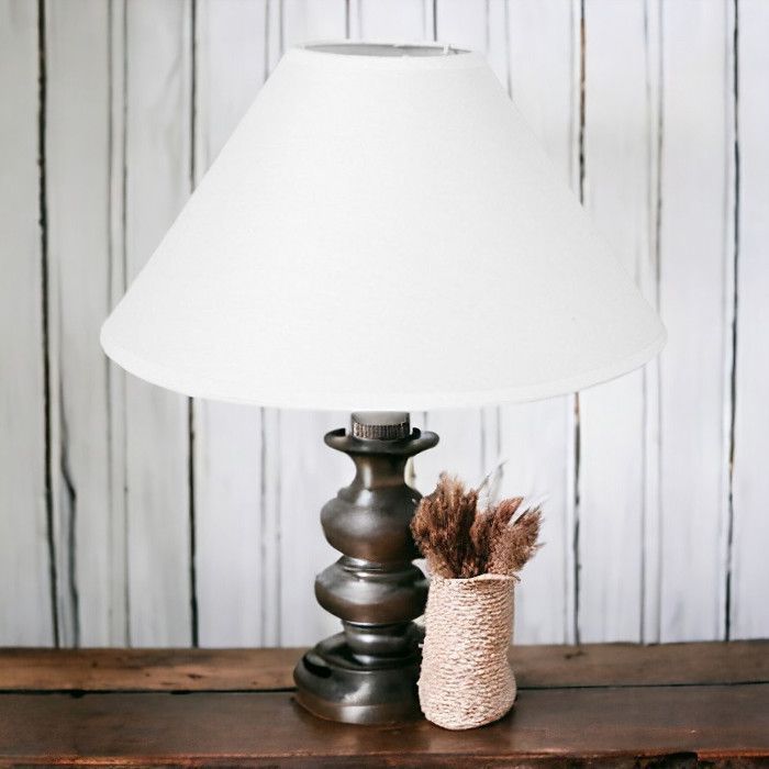 Abat-jour - Rond - Blanc - Pour lampe - Base 30 cm - Culot E27 avec réducteur