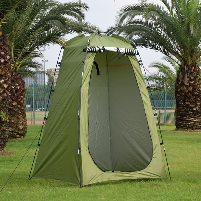 Equipo de camping, tienda de baño con protección UV para camping, caza, cabina de vestuario portátil, refugio de aseo - Verde militar