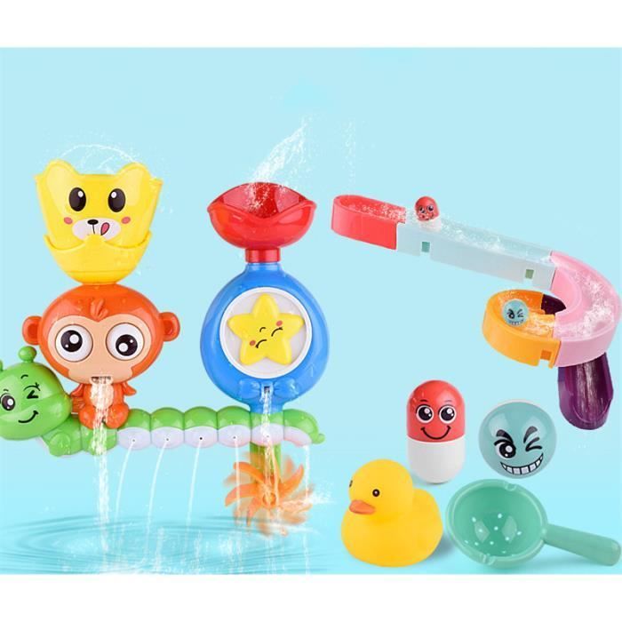 Juguete interactivo de baño con cascada, juego de piscina para bañera, juguetes acuáticos de mono, juguetes para la ducha, juguete de baño con vaso, regalo para niños