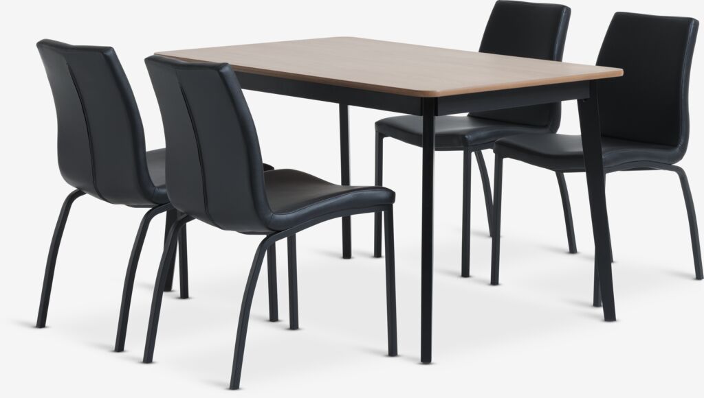 JEGIND ASAA JEGIND L130 dub/black stôl 4 ASAA čierna stolička