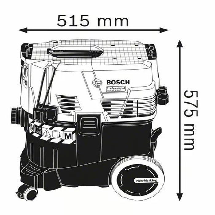 1380W GAS 35 M AFC wet and dry vacuum cleaner in cardboard box - BOSCH - 06019C31W0