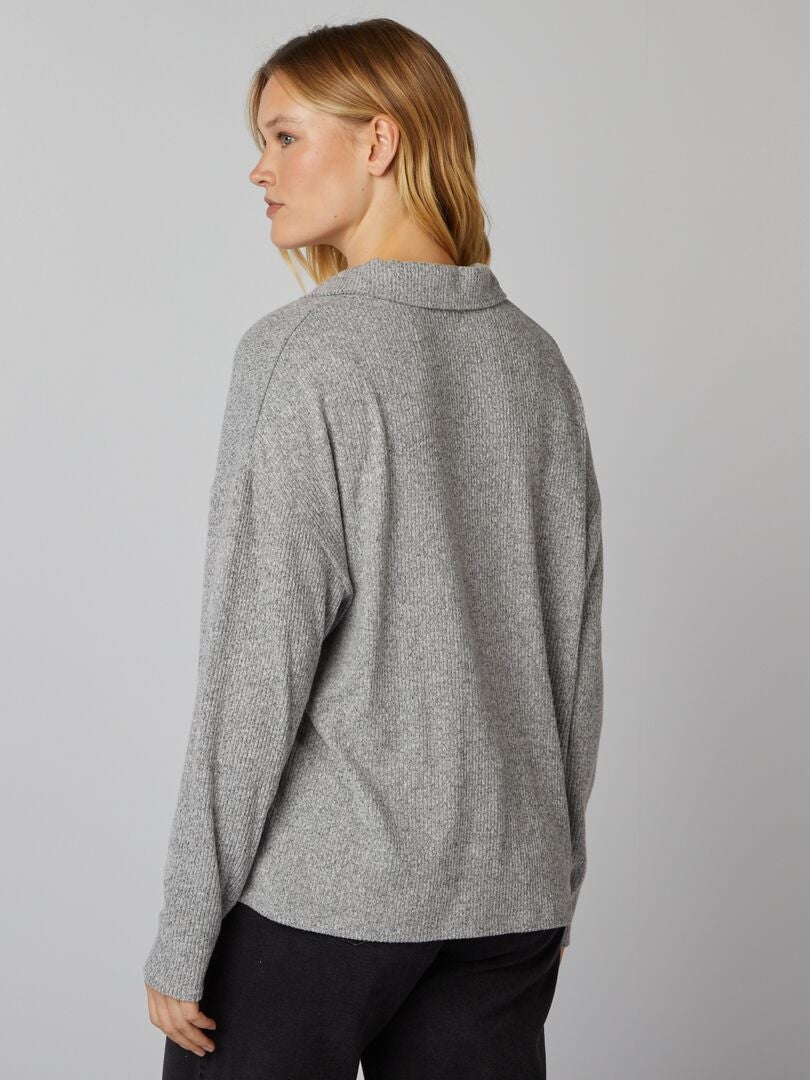 Camiseta Polo Doudou Knit - CINZA