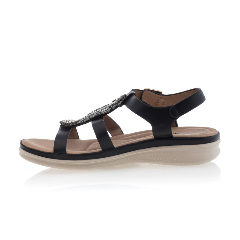 Svarte sandaler / sko med åpen tå til dame