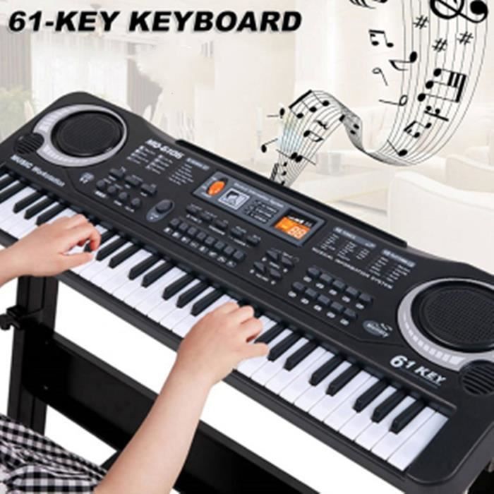 Piano electrónico multifuncional de 61 teclas para niños con micrófono (USB)