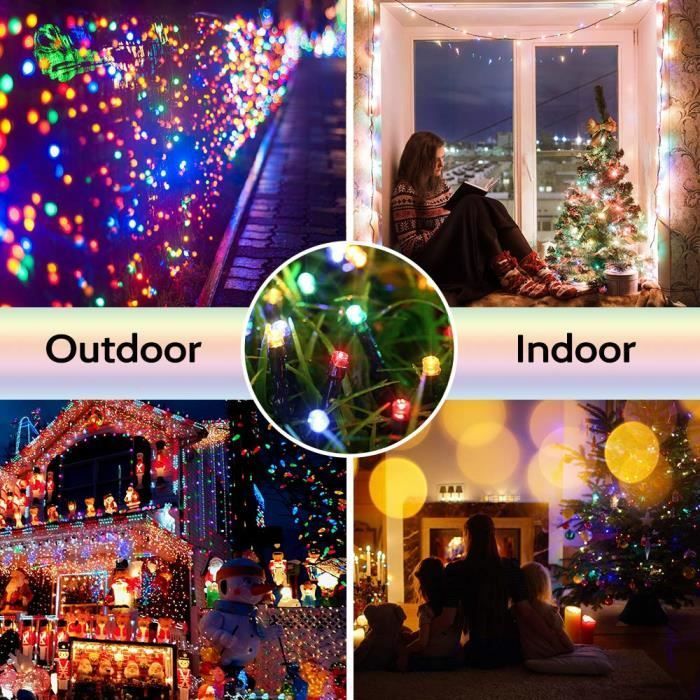 1 unidad de guirnalda de luces solares para exteriores, 20 m, 200 LED, impermeable, 8 modos de iluminación, lámparas decorativas para exteriores.