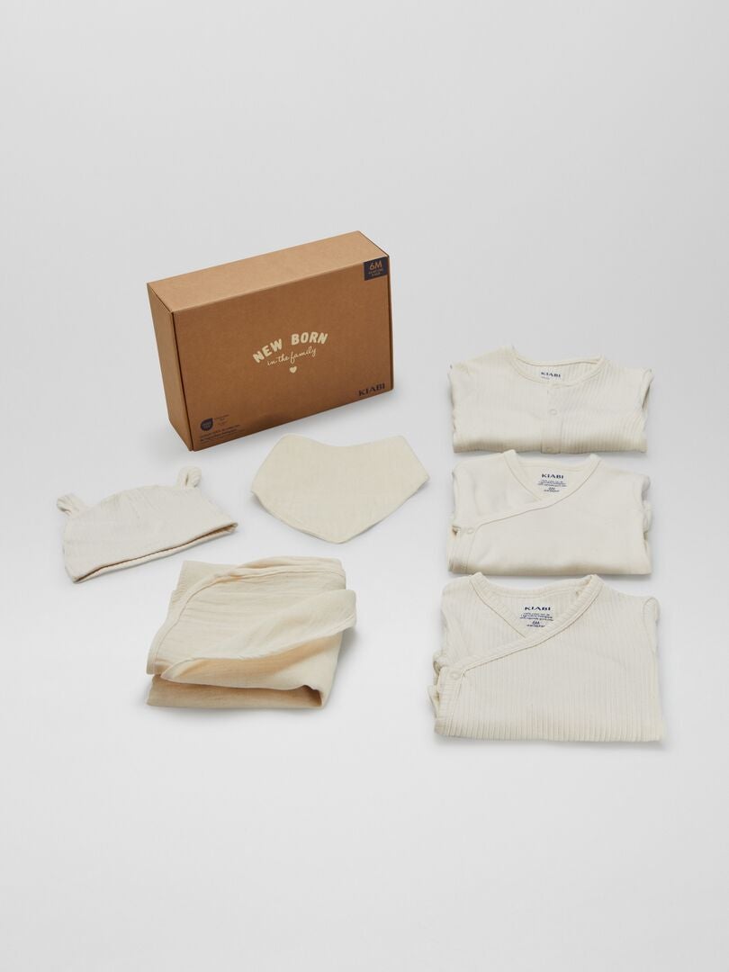 Unisex geboortebox voor pasgeborenen - 6 stuks - BEIGE