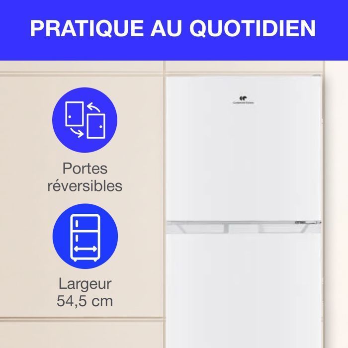 Réfrigérateur congélateur haut -247L - Total No Frost(Sans givre) - Blanc - L54,5 cm x H167 cm
