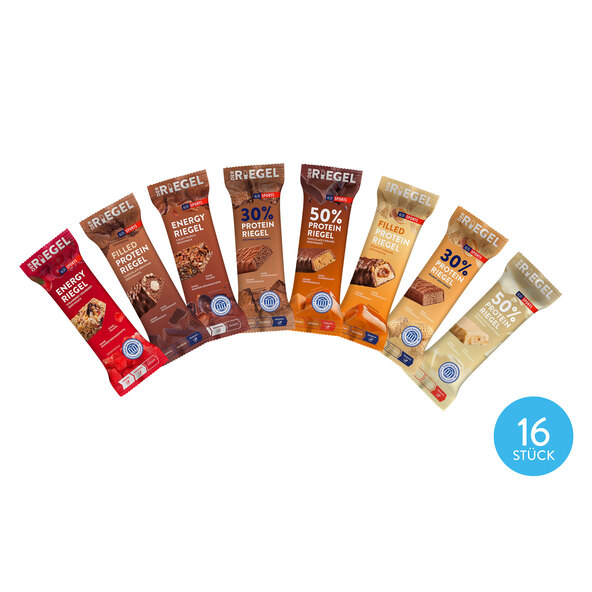 Sport Riegel Mix, Set 16 bucăți (12 x 45 g + 4 x 40 g = 700 g)