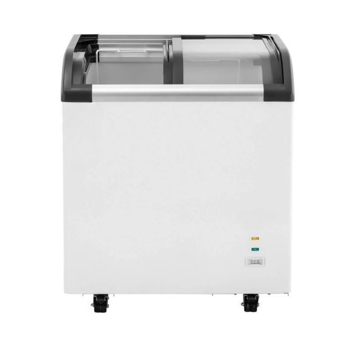 Congelador horizontal de 180L - vidro curvo - -18°C - porta deslizante - iluminação interna em LED - 2 cestos - 230V