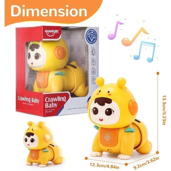 Juguete para bebés que gatean, con música y luz - Unisex - Amarillo - 12 meses - Juguete sensorial para el desarrollo del bebé