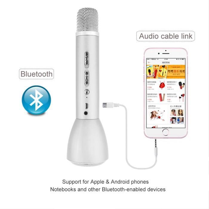 Microfono wireless con altoparlante integrato per karaoke con Bluetooth, kit per sistema da studio per KTV, insegnamento e spettacoli.