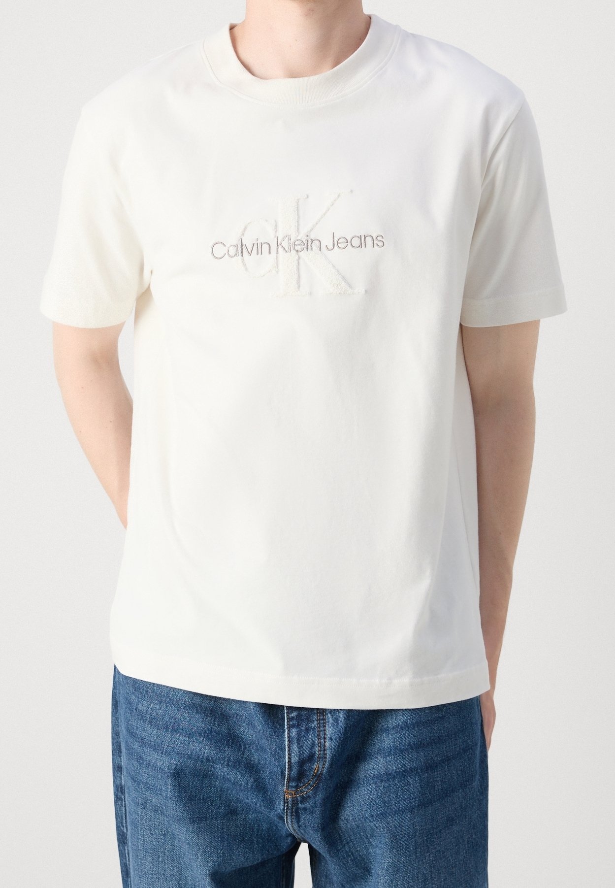 Calvin Klein Jeans T-shirt met print - gebroken wit