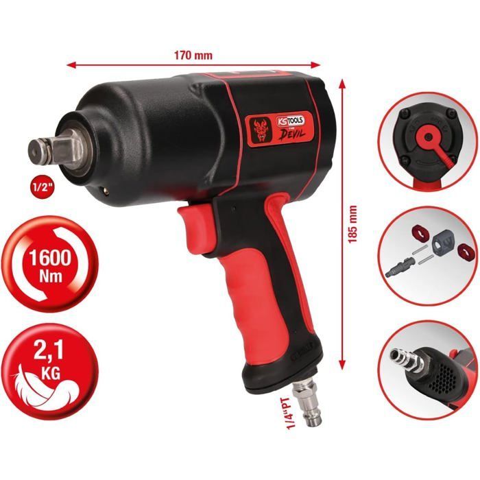 Llave de impacto - KS TOOLS - Mini neumática de 1/2