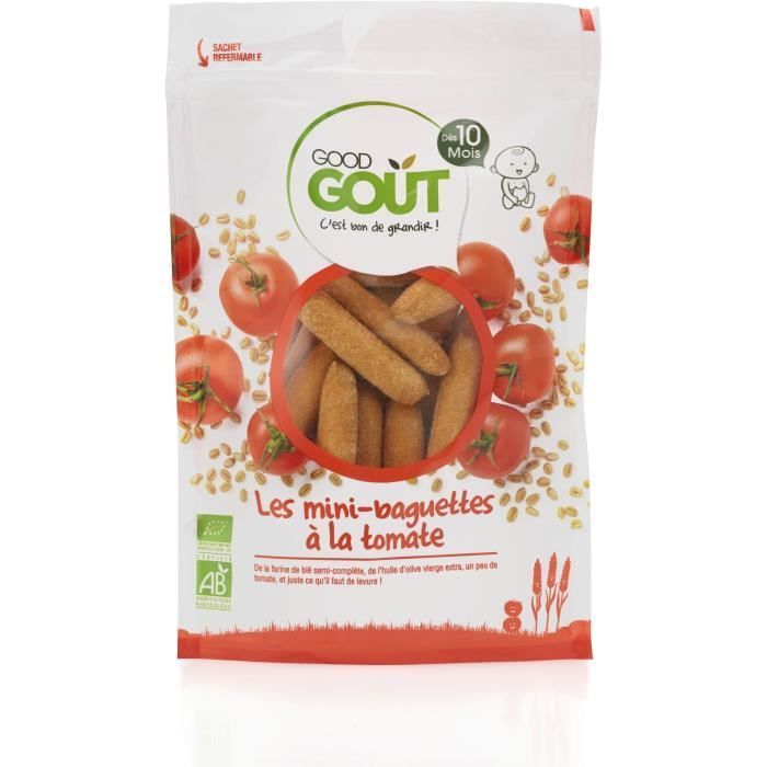 Good Goût Biscuits Mini-Baguettes à la Tomate +10m Bio 70g