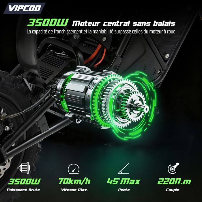 Motocicleta elétrica 3500W 63km/h 48V 23Ah Autonomia de 70km Capacidade de carga de 120kg Preta