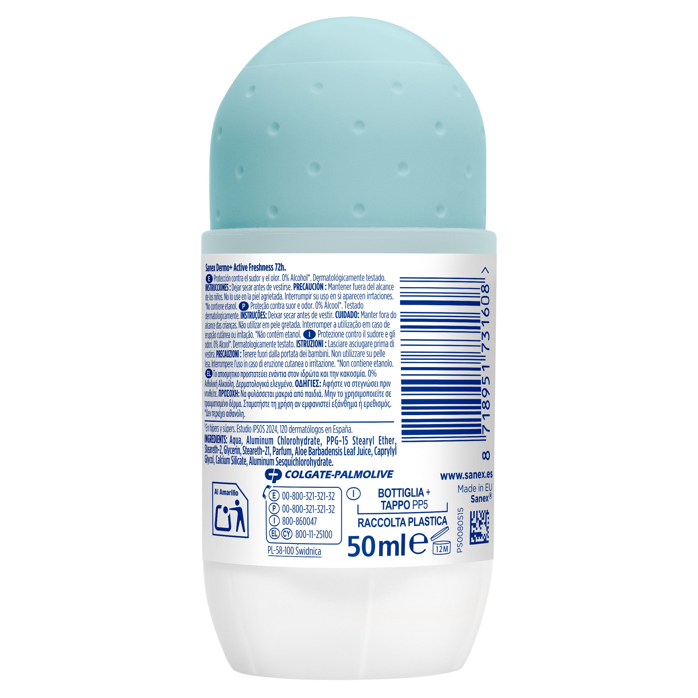 Roll-on dezodorant Dermo Active Freshness 72h antiperspirant Roll-on dezodoranty