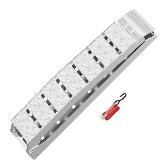 Rampa de carga plegable Wiltec – 2280 x 280 mm – Capacidad máxima 680 kg – Aluminio – con correa – para motocicleta, ATV, quad – Rampa