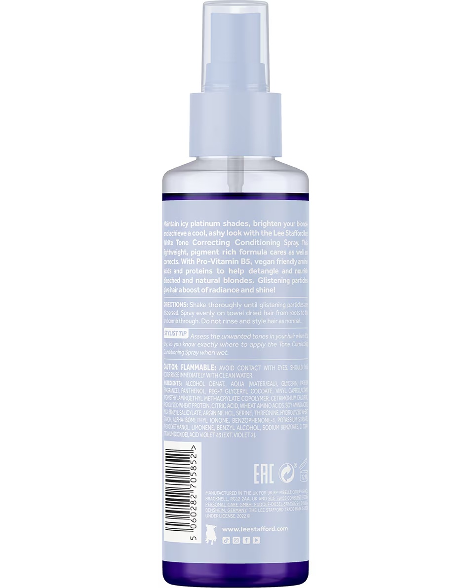 LEE STAFFORD DECOLORANT BLOND ICE WHITE TONE CORRECTING BALSAM SPRAY
