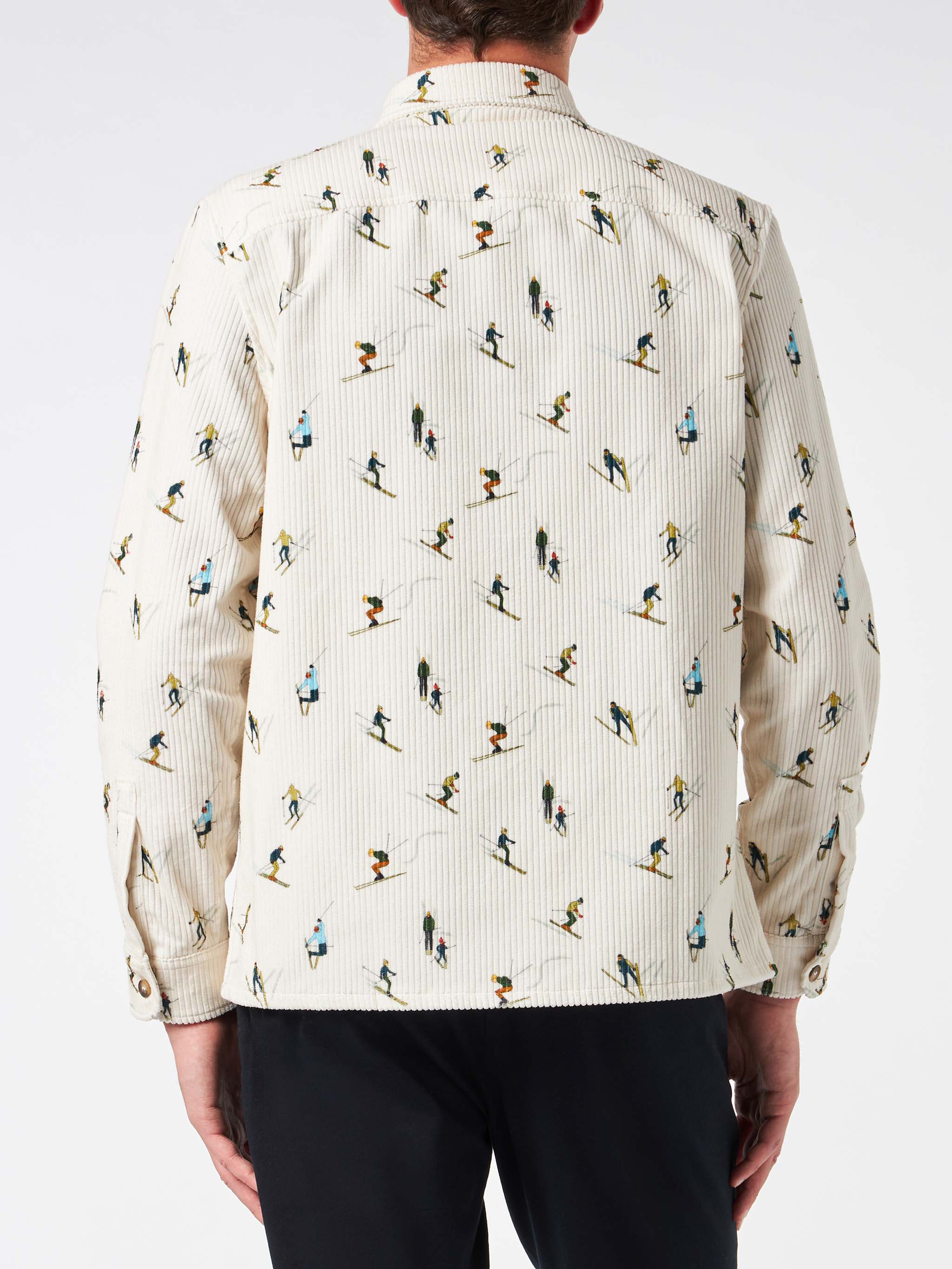 Corduroy overshirt voor heren met skiprint