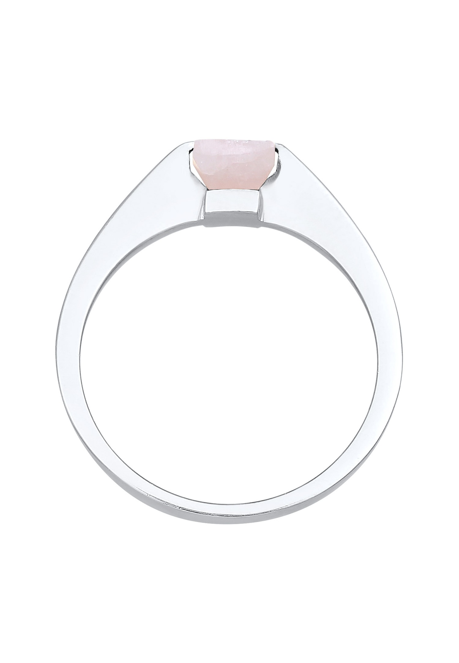 Elli PREMIUM Femme carré solitaire avec pierre précieuse de quartz en argent sterling 925 plaqué or