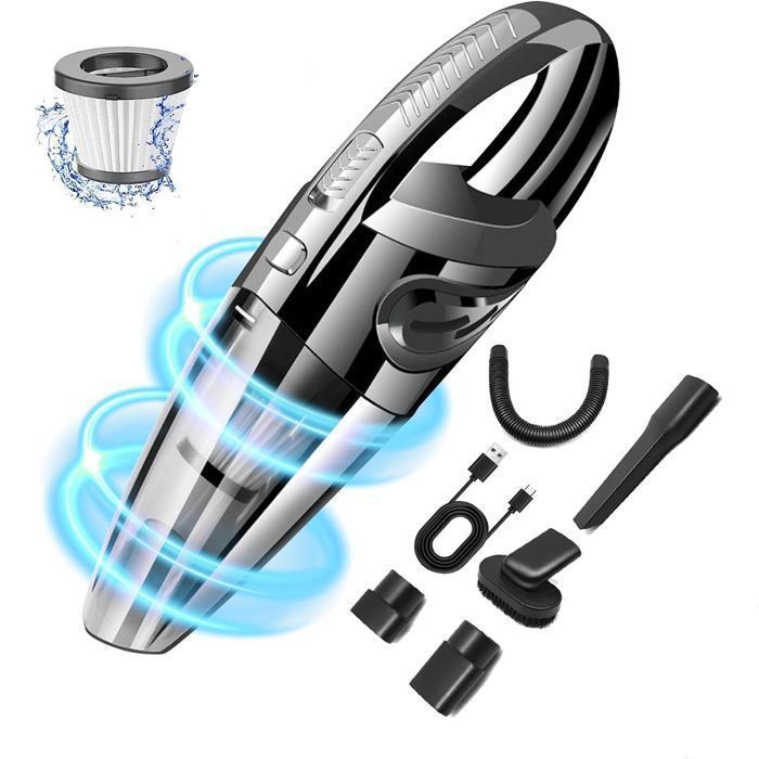 Aspirateur à Main,7000PA,Mini Aspirateur Voiture sans Fil, Aspirateur voiture USB Rechargeable, pour Maison Voiture Bureau