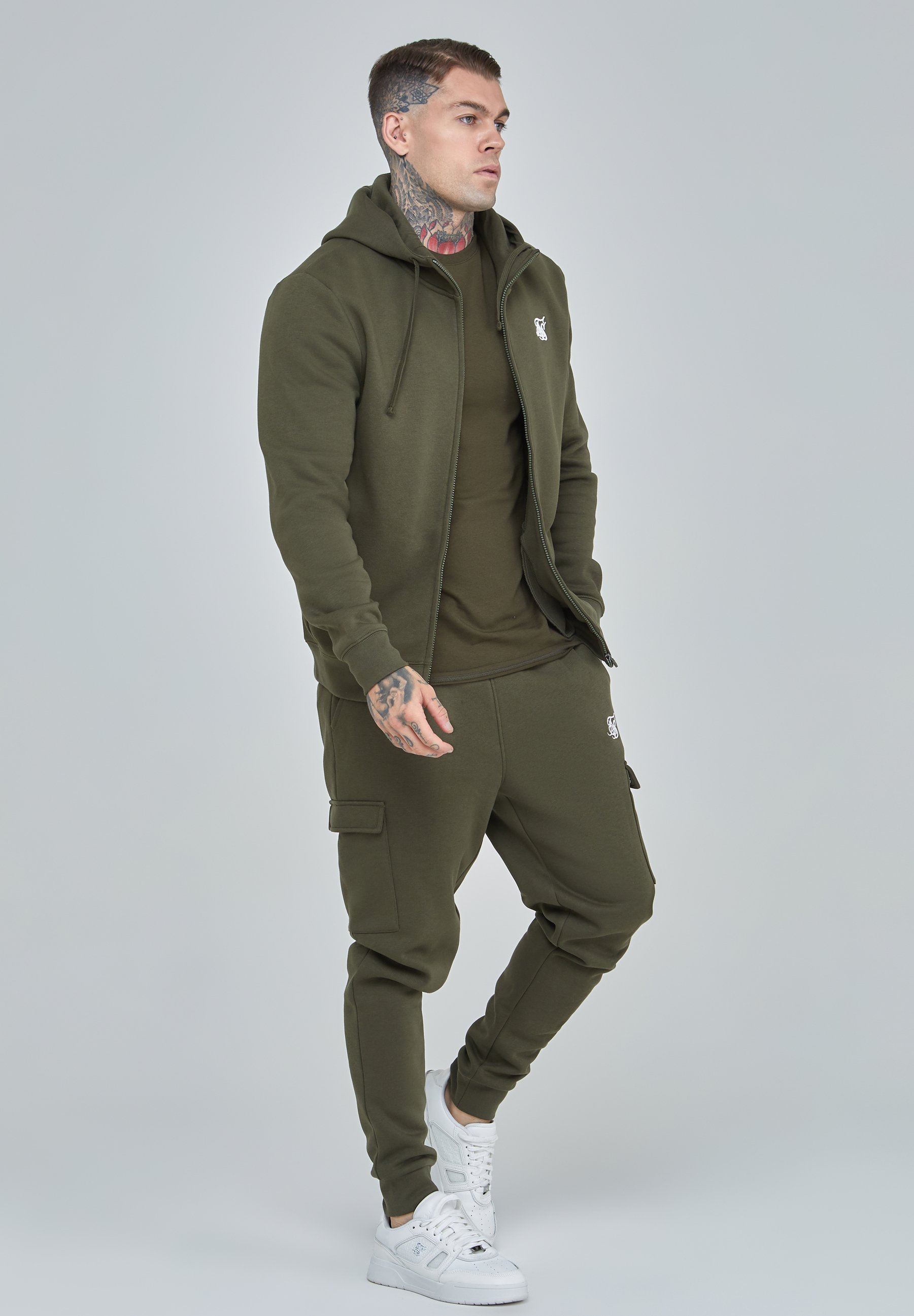 SIKSILK ESSENTIAL CARGO POCKET - Trainingsbroek - kaki