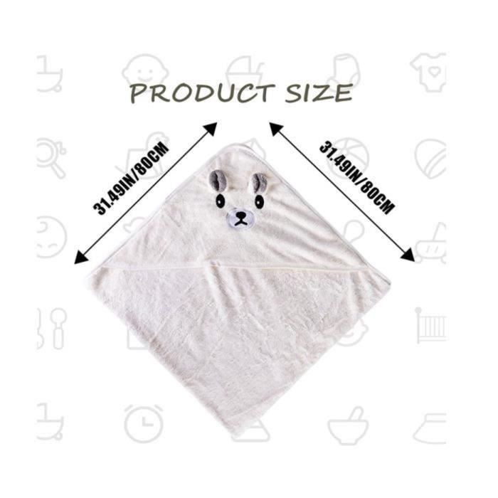 Serviette de Bain Bébé, Cap Bain Bébé à Capuche, Lot de 3 Sortie de Bain Bébé avec 80 X 80cm Servietter Le Bain de Bébé de 0 à 3 Ans