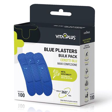 Vitaplus zilie detektējamie spilventiņi 100 vienības 100 vienības