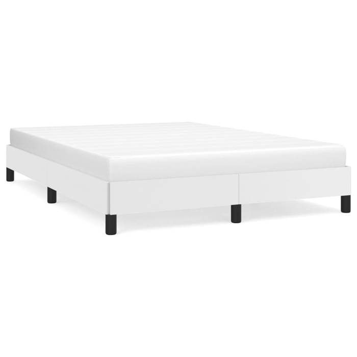 vidaXL Bettgestell mit Lattenrost, gepolstertes Doppelbett, weiß, Schlafzimmermöbel für Erwachsene, 346899