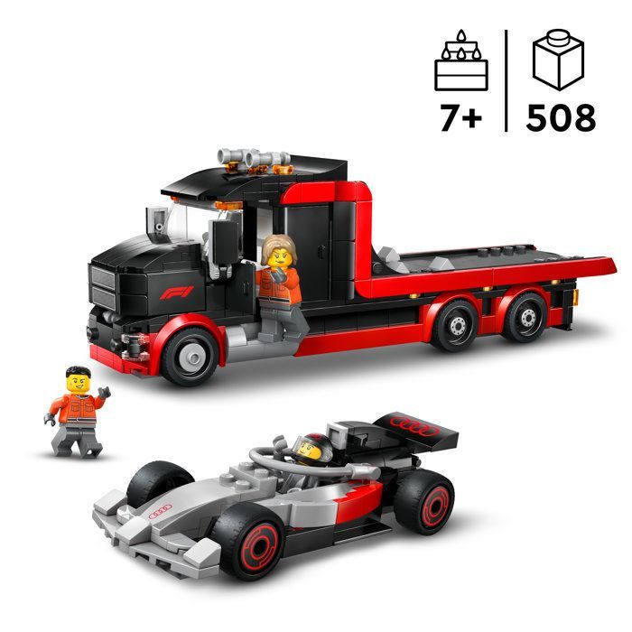 LEGO City 60493 Camion de F1 avec Voiture de Course de F1 Audi - Jouet dès 7 ans - Cadeau