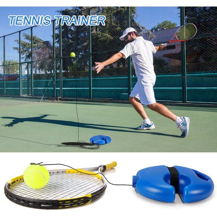 Tennis training kit, tennis training equipment base with cord and 3 rebound balls for training