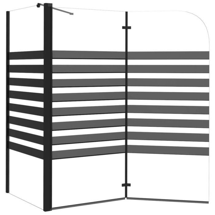 vidaXL Mampara de ducha a rayas, accesorio para bañera de baño, interior, 120x68x130 cm, 151863