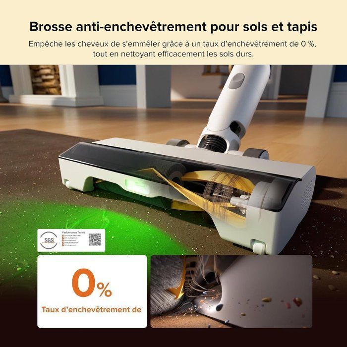 ROBOROCK H60 HUB - Cordless Stick Vacuum Cleaner with Automatic Emptying Station - Removable Battery 60 Min - 115 AW