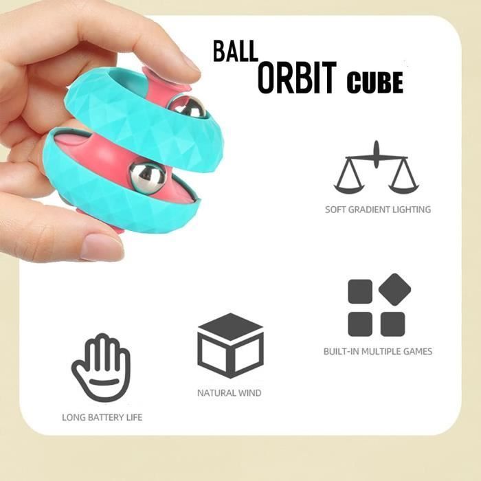 Cube rotatif boule orbite boule labyrinthe  Hand Spinner Jouets sensoriels Soulagement de l'anxiété et du stress Jouet gyroscopique