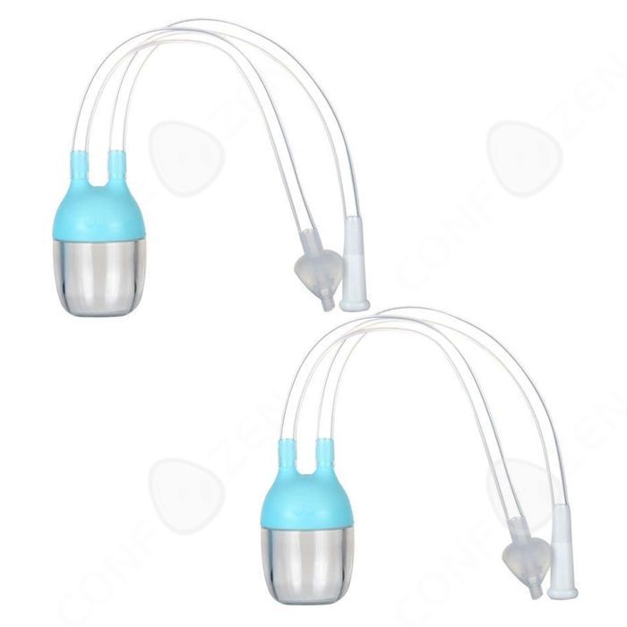 2 pezzi Aspiratore nasale manuale in morbido silicone trasparente riutilizzabile per una facile pulizia della coppetta nasale