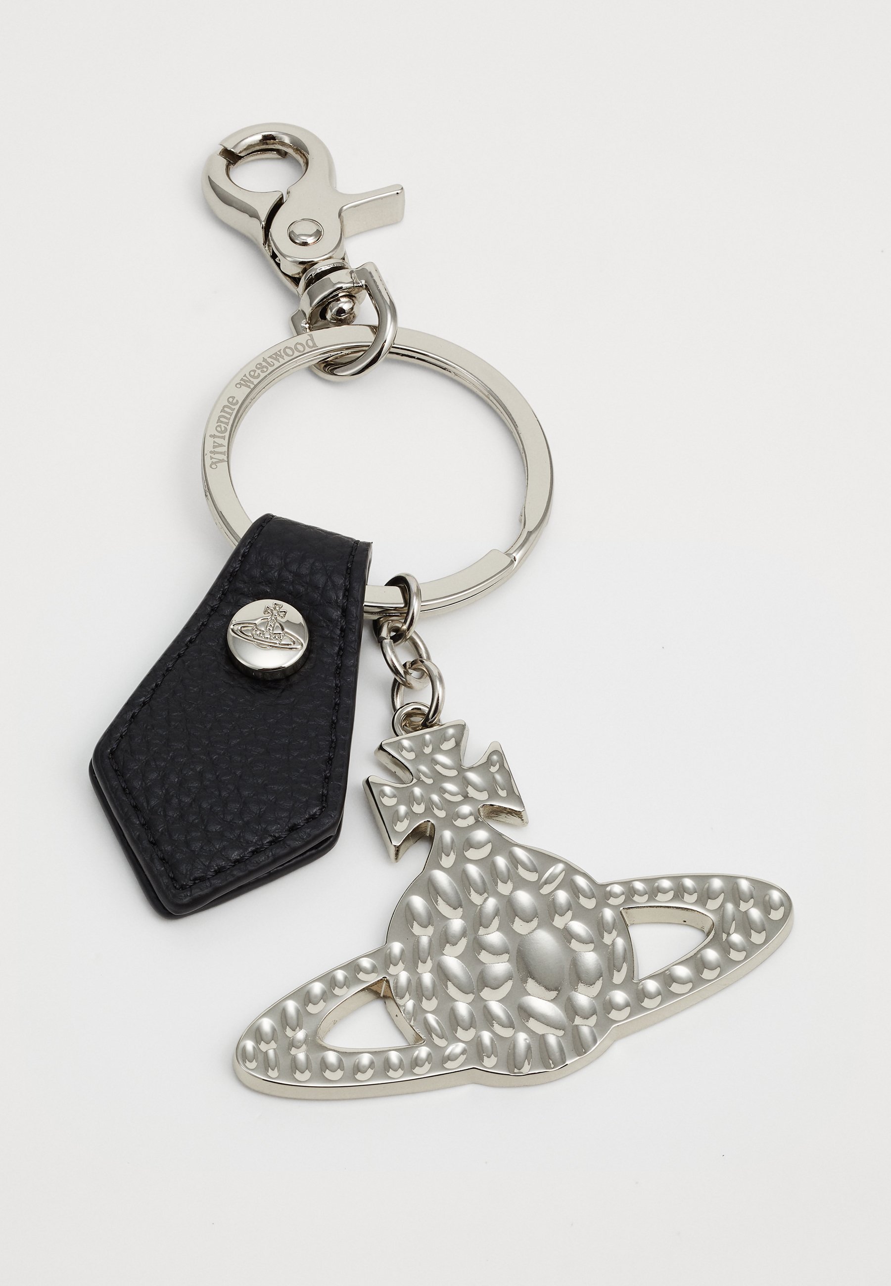Porte-clés unisexe martelé Vivienne Westwood - noir grainé