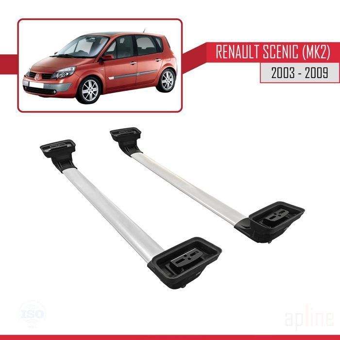 Barras de techo - ACE-3 - Compatibles con Renault Scenic MK2 - Aluminio - 2 barras - Carga útil < 300 kg