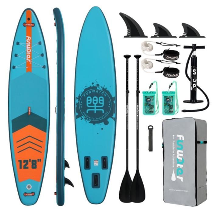 FunWater Opblaasbaar Antislip Paddleboard, Watersport, 385x85x15cm, Blauw