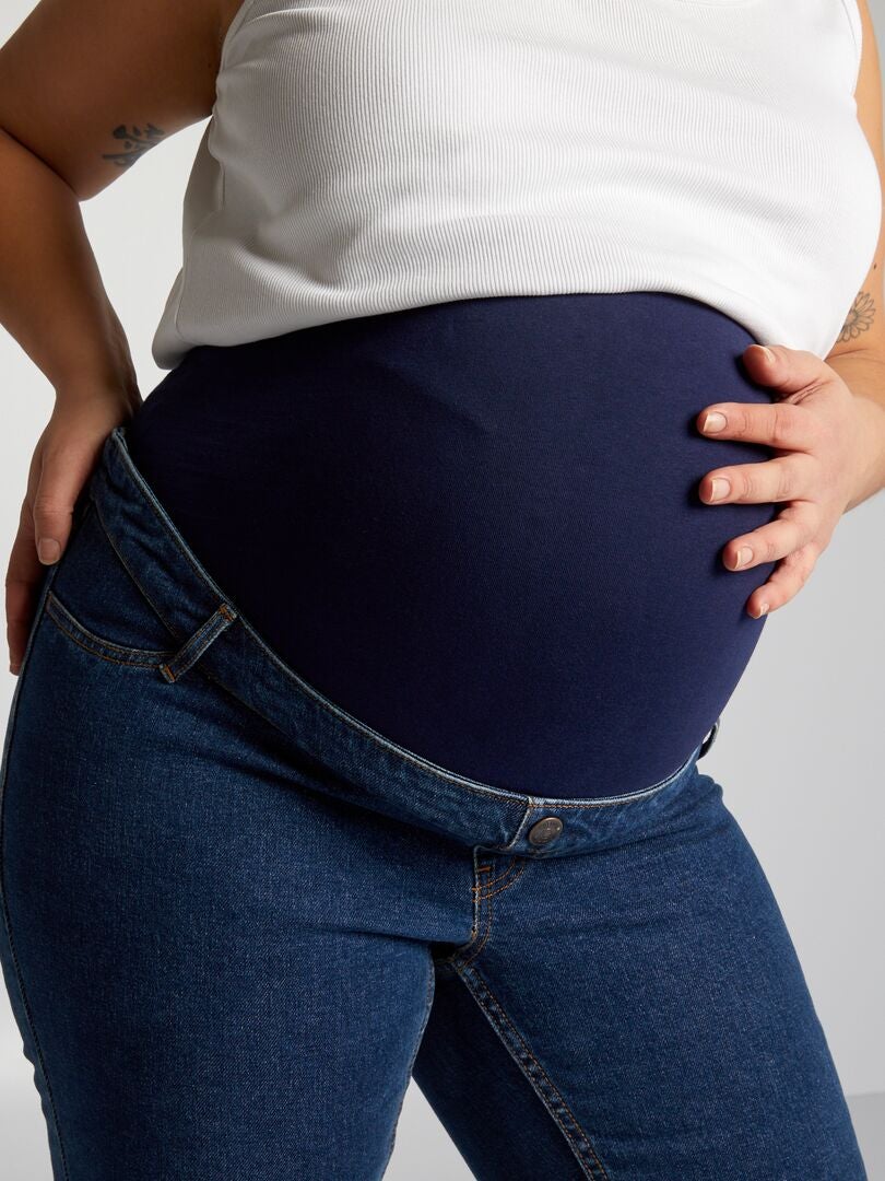 Calça jeans flare para gestantes - AZUL