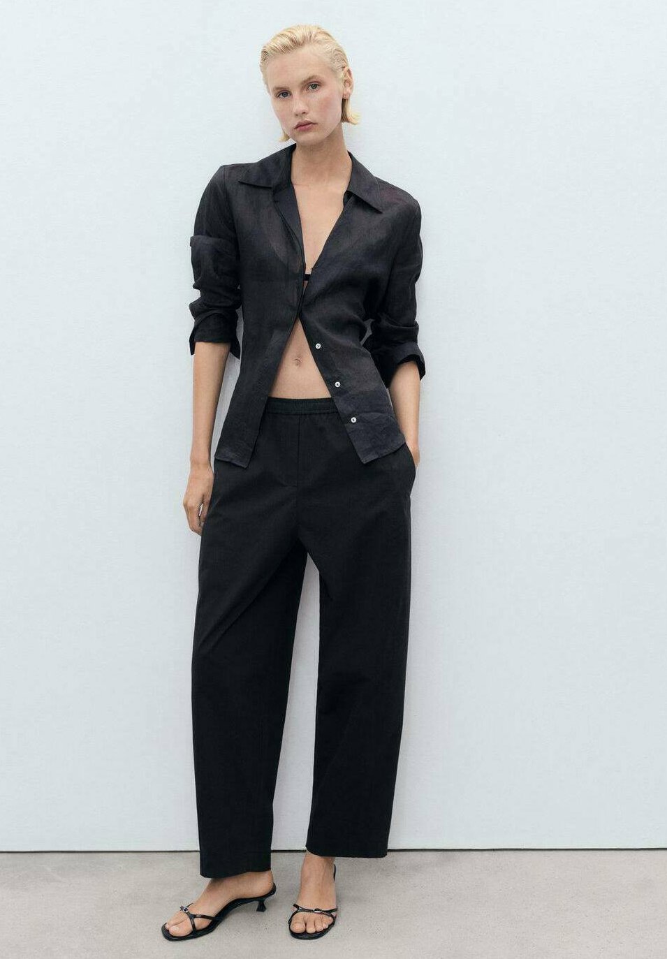 Mango PAPER - Broek - zwart