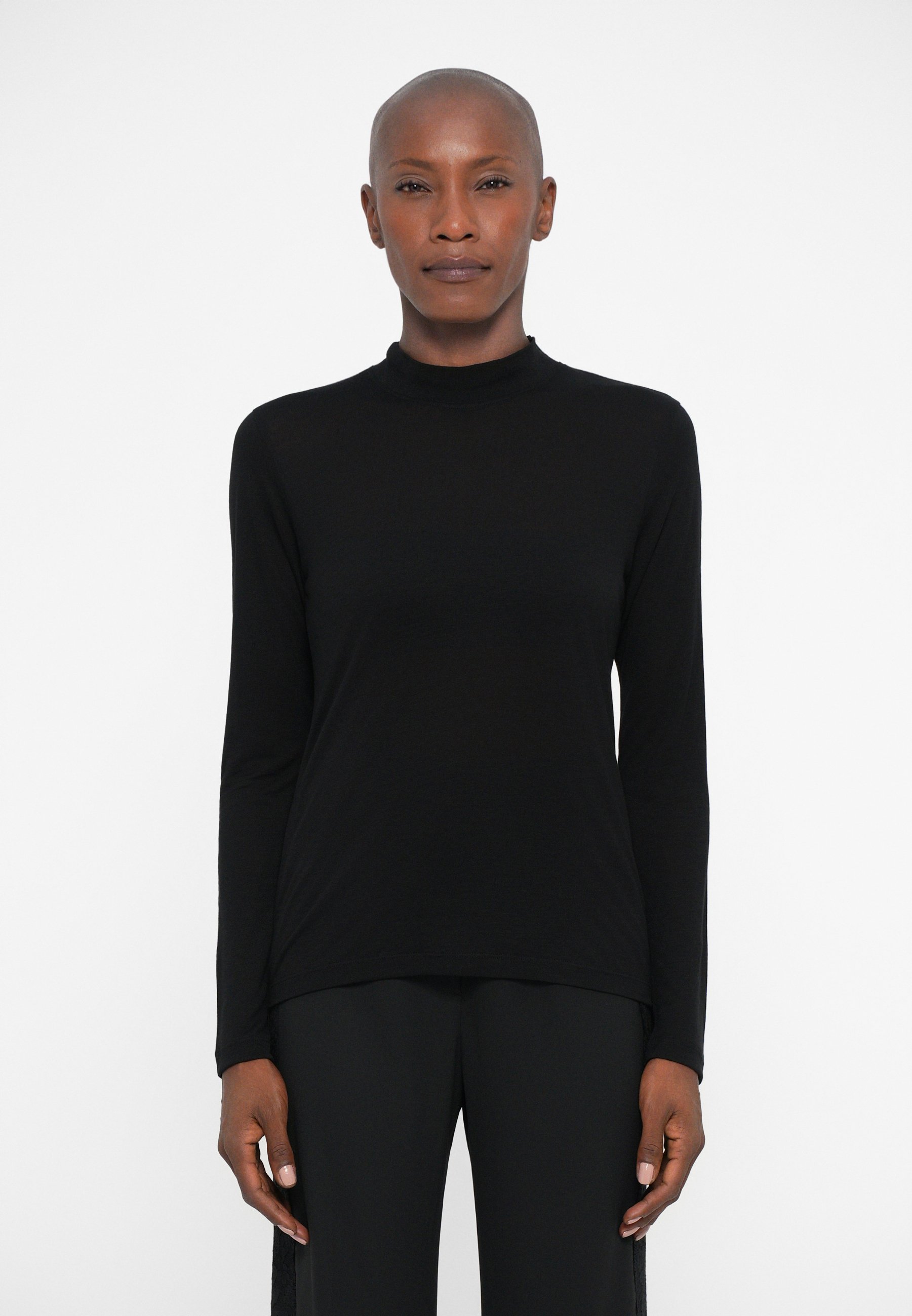Filippa K MOCK NECK - Top met lange mouwen - zwart