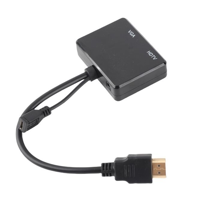SHI - Convertidor de interfaz multimedia de alta definición a interfaz multimedia de alta definición - Interfaz VGA negra