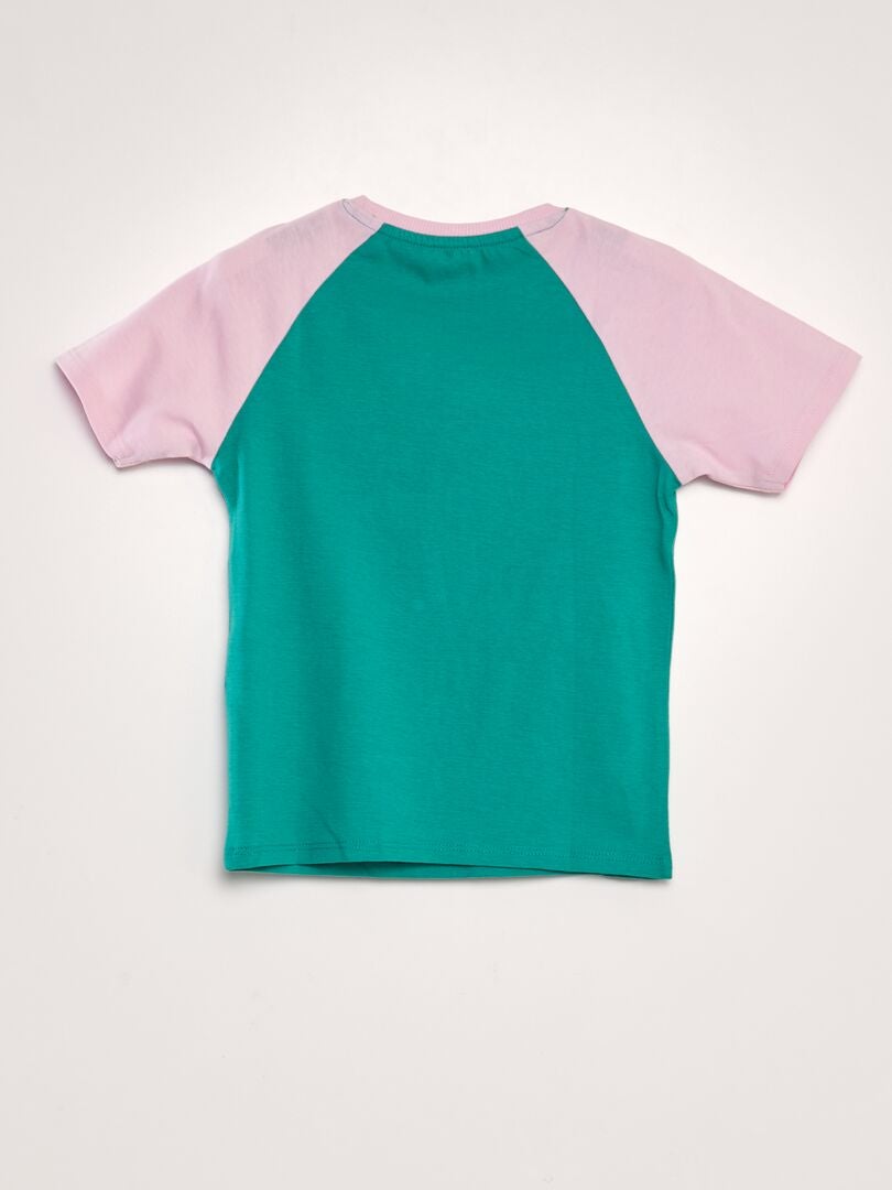 Camiseta de algodón de cuello redondo - VERDE