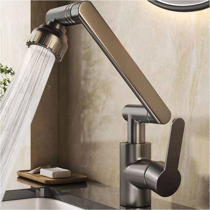 Kitchen faucet - Tall - Flexible - Stainless steel - Pull-out spray - 2 modes