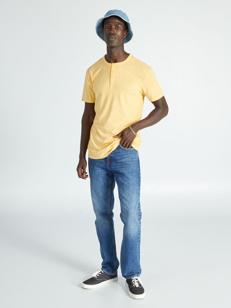 T-shirt met gemêleerd effect - GEEL
