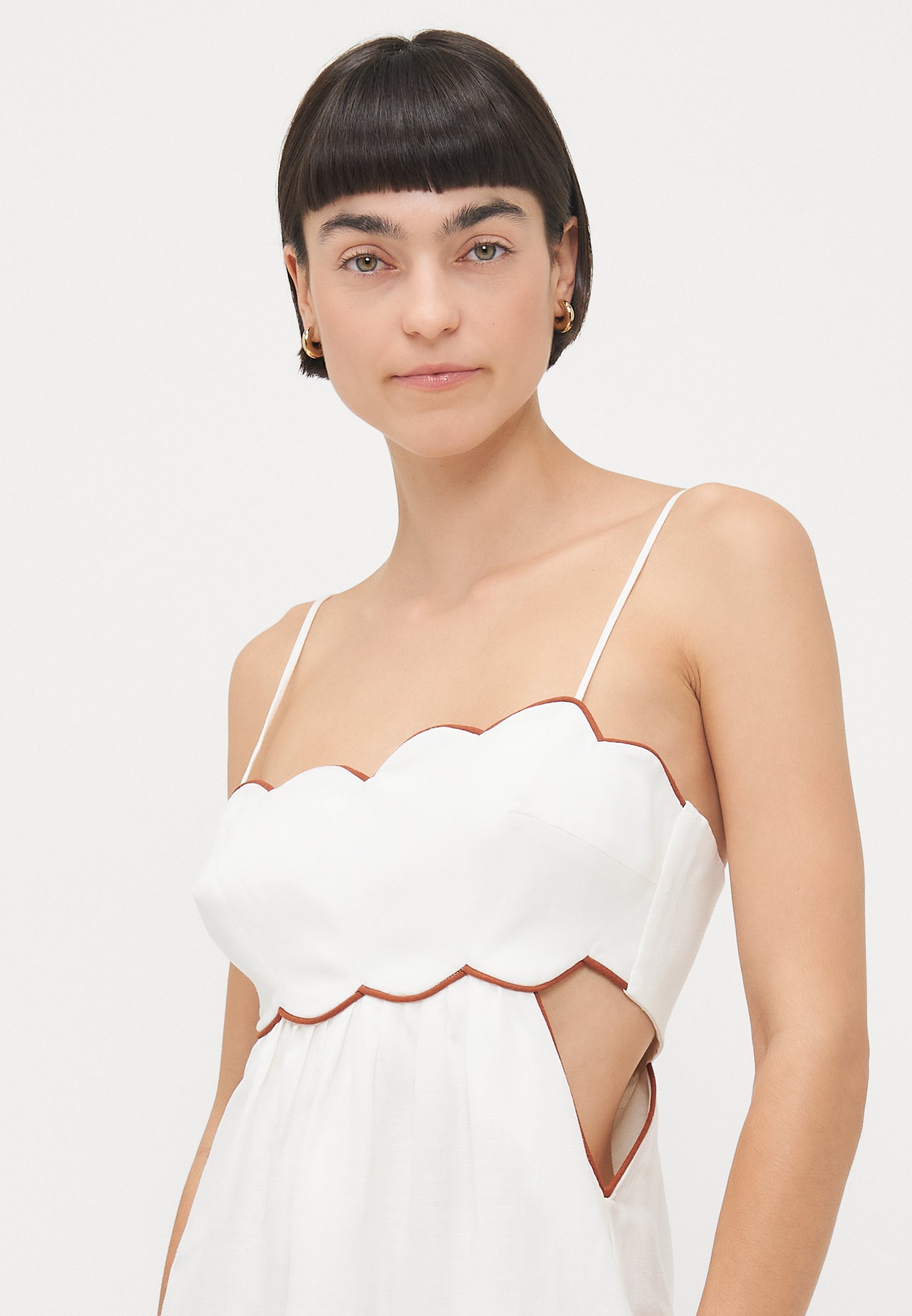 ADRIANA DEGREAS EFFEN LANGE JURK MET UITSPARINGEN - Strandaccessoire - gebroken wit