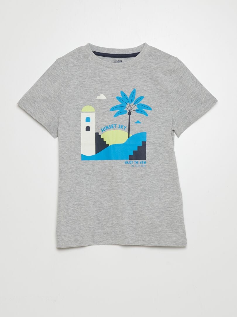 Camiseta de manga curta e gola redonda - BRANCA